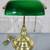 Vtg. Brass Bankers Desk Lamp Green Glass Shade 1 thumbnail