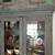 Antique Country Farmhouse Blue Painted 2 Piece Step Back Hutch Cabinet 3 thumbnail