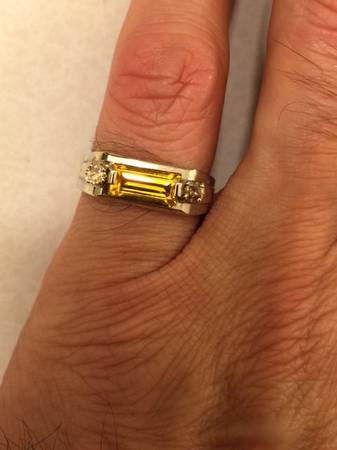 Diamond Gold Antique YELLOW Sapphire Ring 1