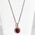 Sterling Silver Red Coral Pendant Necklace 20 1/2" Length, Large Bale 1 thumbnail