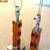 pair  mid century solid lucite orange / chrome table lamps square shad 2 thumbnail