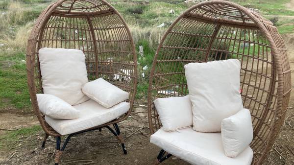Outdoor wicker egg chairs 1