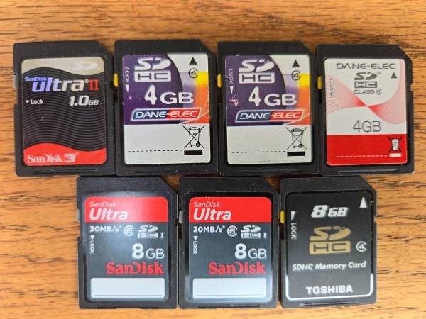 (7) sandisk sd memory ultra 1