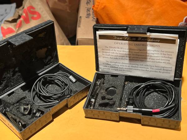 Tram TR50 Omnidirectional Lavalier Mics (2) Pair for Sennheiser 1