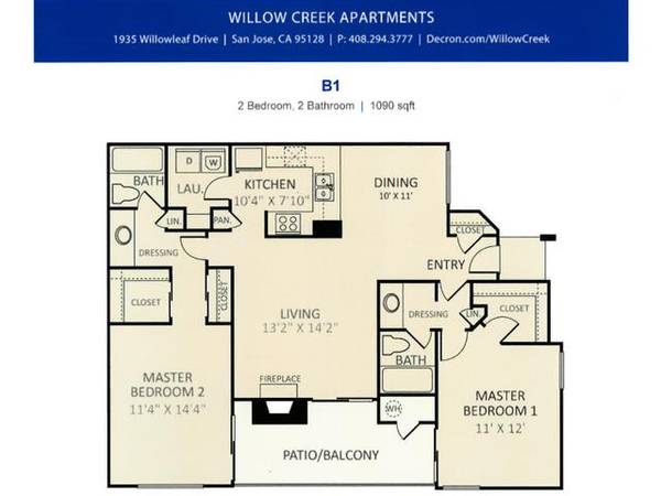 $3,306 / 2br - 1090ft2 - Central heating and air conditioning, Landscaped courtyards (san jose west)63672010988801124