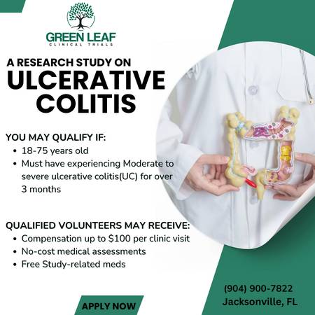 Clinical Research - Earn for Participation - Ulcerative Colitis Study 1