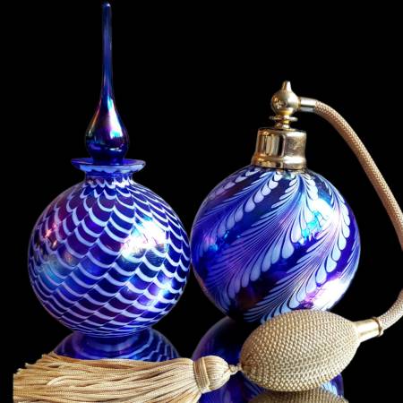 Atomizador de perfume de vidrio soplado vintage y frascos para exhibición de fragancias - $100 (Auburn)63471461281921122