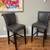 2 Century Gray Leather Barstools 1 thumbnail