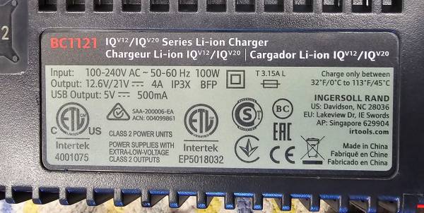 Dewalt Ingersoll Rand Lithium Ion Battery Chargers - $1 (ASTON)63443697959555123
