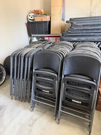 Black folding chairs 1