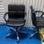1 Black Leather Office Desk Chair with Chrome Base 2 thumbnail