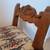 Vintage Oak Wood Bench with Needle Work Upholstered Seat- $125 4 thumbnail
