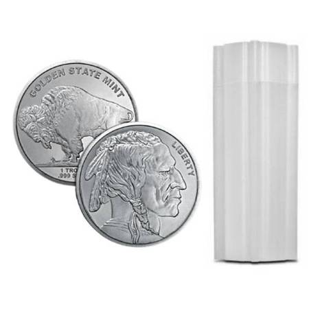 1 oz .999 Fine Silver Buffalo Round for Sale (Tube of 20) 1