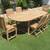 Solid Teak Patio Set-6 Chairs + 95'' Table w/ Butteryfly Leaf 2 thumbnail