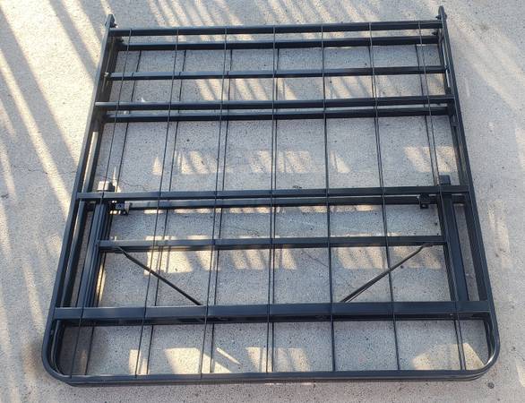 King Size Platform bed frame base black folding  no box spring require 1