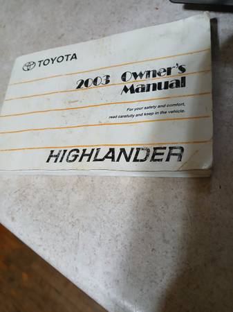 Toyota Highlander.Owners Manuel 2003 1
