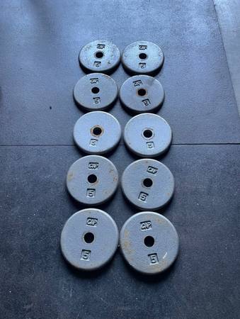 5 lbs Cap Standard 1” Weight Plate… Home Gym Fitness… 1