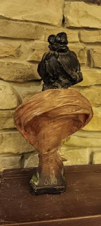RARE Antique Female Bust, Art Nouveau Chalkware with Floral Motif signed, 550, R - $250 (Birmingham, al)63471122555139123