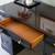 Lacquered Sligh Co. Vintage Pedestal Desk with Black Lacquer Base & Da 2 thumbnail