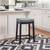 Gray Nailhead Faux Leather Stool 1 thumbnail