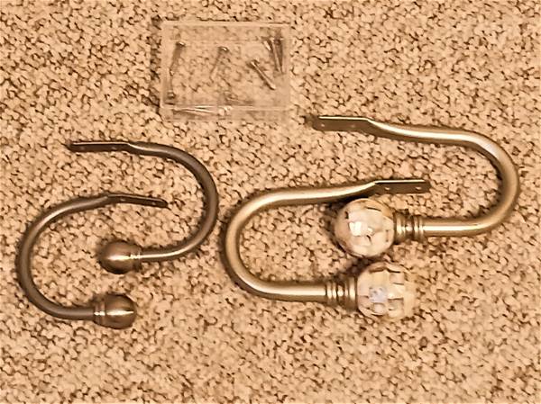 2 Sets of Curtain Side Holders - Brushed Nickel Marble Ball w/screws 1