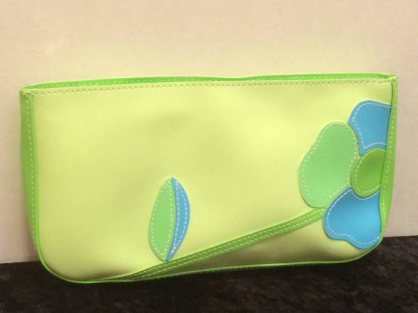 Elizabeth Arden Cosmetic Makeup Travel Bag ♦ Green & Blue ~ Flower 1