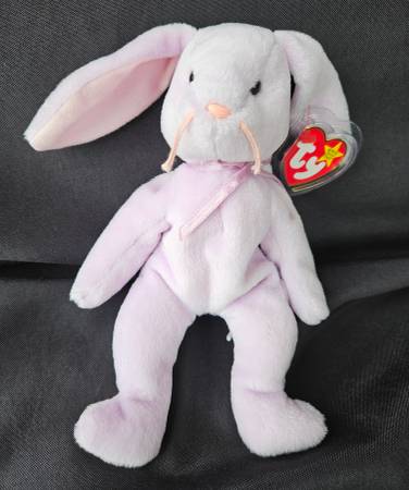 1996 TY Beanie Baby FLOPPITY the Purple Bunny 1st Edition New with Tag 1