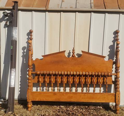 ETHAN ALLEN FULL SIZE 4 POSTER BED WOOD FRAMES W/METAL FRAME 1