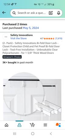 Bi-fold Door Locks for child or pet proofing 1