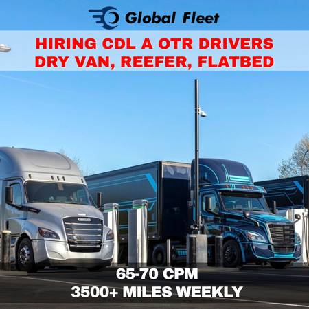 CDL A OTR Company Drivers needed  ASAP. Net $2000-$2500 per week. 1