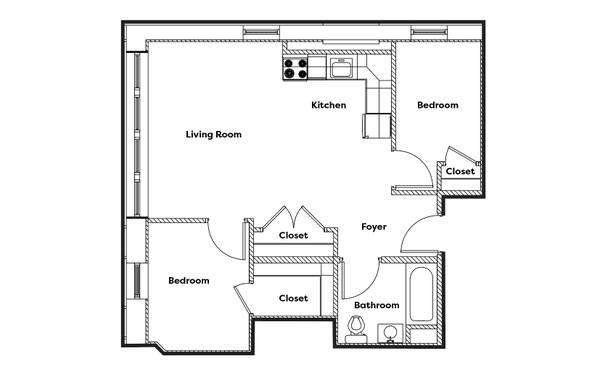 2F 1/ 1 bath! 1