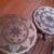 Wood round side tables 2 PC-with carved wood and brass and copper inla 12 thumbnail