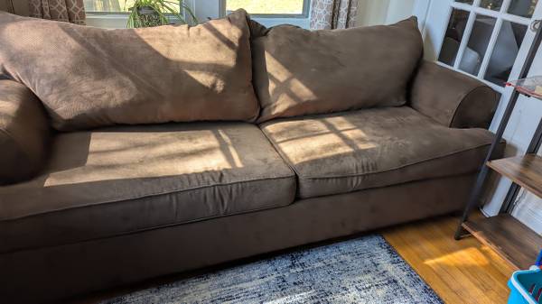 Good brown couch seeks good home 1
