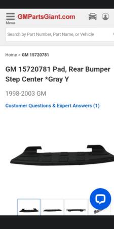 GM rear bumper pad 1