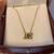 14K Yellow Gold DAVID EDOUARD Necklace with Natural Blue Topaz Stone 8 thumbnail
