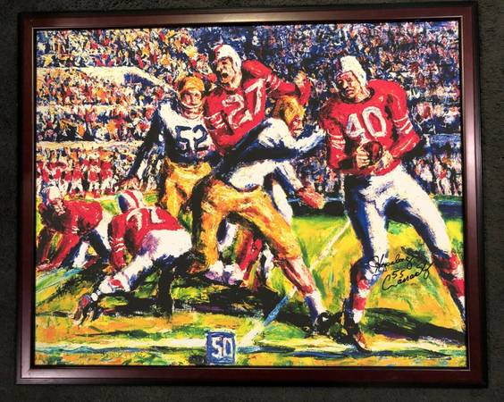 Emerson Burkhart print on canvas Howard Cassady 1955 Heisman Autograph 1