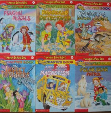 MAGIC SCHOOL BUS BOOKS DINOSAUR + DOWN UNDER +POLAR BEAR + HUMAN BODY 1