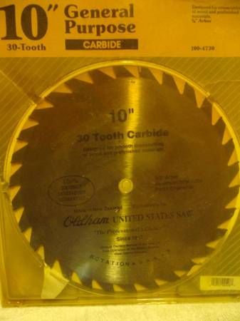 Oldham 10" 30 Tooth Carbide Circular Saw Blade 1