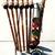 1940's-1960's Wooden Croquet Set 6 Player with Metal Wheeled Cart 2 thumbnail
