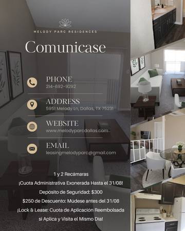 $995 / 1br - 520ft2 - Office and Maintenance Attendant (5951 Melody Lane Dallas, TX)63796257642499120