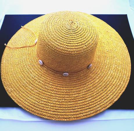 New Wide-Brimmed Straw Sun Hat Shell Decorated Band Women Men Beach 1