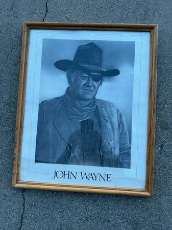Vintage Framed  John, Wayne Print 1