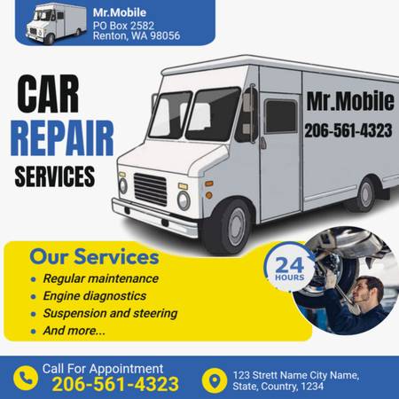Master Mobile Mechanic. ( flood vehicles pro). 206-561-4323 1