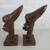 African Hand Carved Tribal Folk Art Wood Man & Woman Busts Signed 12" 7 thumbnail