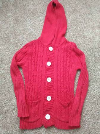 Sweater jacket with hat for girl 1