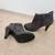 Super hot grey fashionable ankle leather suede heel shoes 2 thumbnail