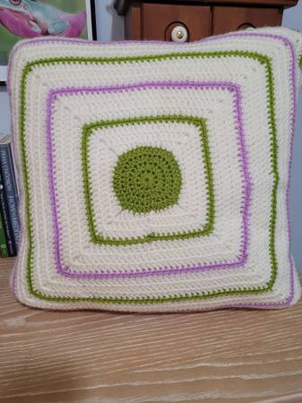 Purple LadyBug Pillow 18" Handmade Crocheted - $50 (Columbia)63471026504833123