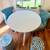 Modern Circular Dining Table with CrissCrossing Metal Legs 3 thumbnail