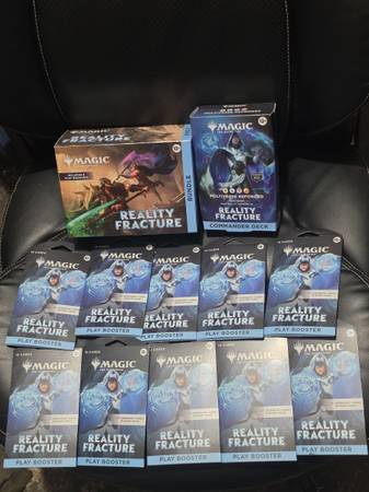 Magic The Gathering Reality Fracture Bundle Box! Commander Deck! & 10 Sleeved Ha 1