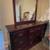 Vintage Queen Anne cherry wood 4 poster rice queen size bedroom set 2 thumbnail